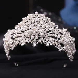 New Princess Crown Birthday Adult Crystal Tiara High-end Bridal Wedding Headwear Internet Celebrity Diamond Crown