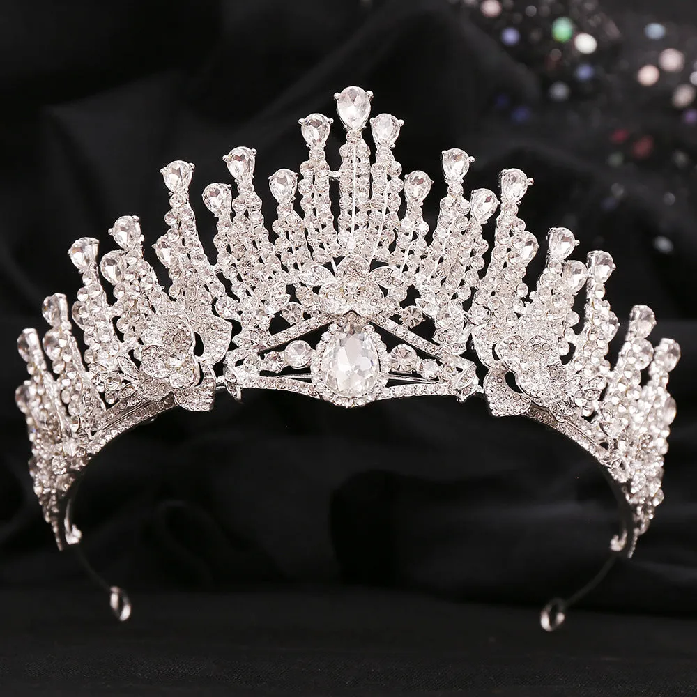 New Princess Crown Birthday Adult Crystal Tiara High-end Bridal Wedding Headwear Internet Celebrity Diamond Crown