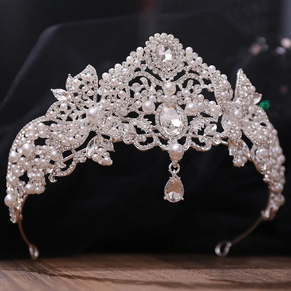 New Princess Crown Birthday Adult Crystal Tiara High-end Bridal Wedding Headwear Internet Celebrity Diamond Crown