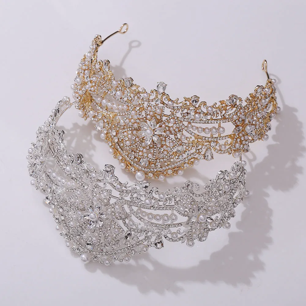 New Princess Crown Birthday Adult Crystal Tiara High-end Bridal Wedding Headwear Internet Celebrity Diamond Crown