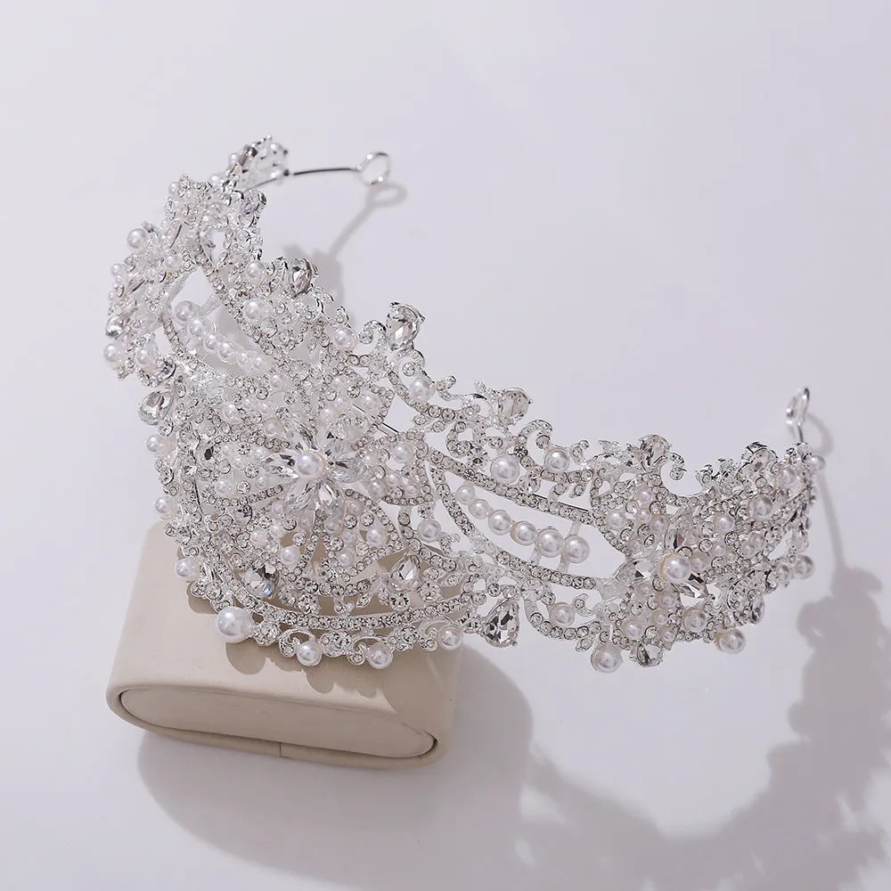 New Princess Crown Birthday Adult Crystal Tiara High-end Bridal Wedding Headwear Internet Celebrity Diamond Crown
