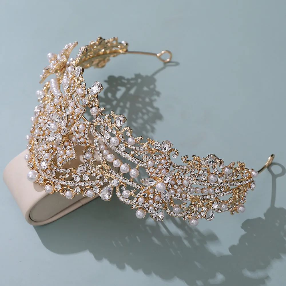 New Princess Crown Birthday Adult Crystal Tiara High-end Bridal Wedding Headwear Internet Celebrity Diamond Crown