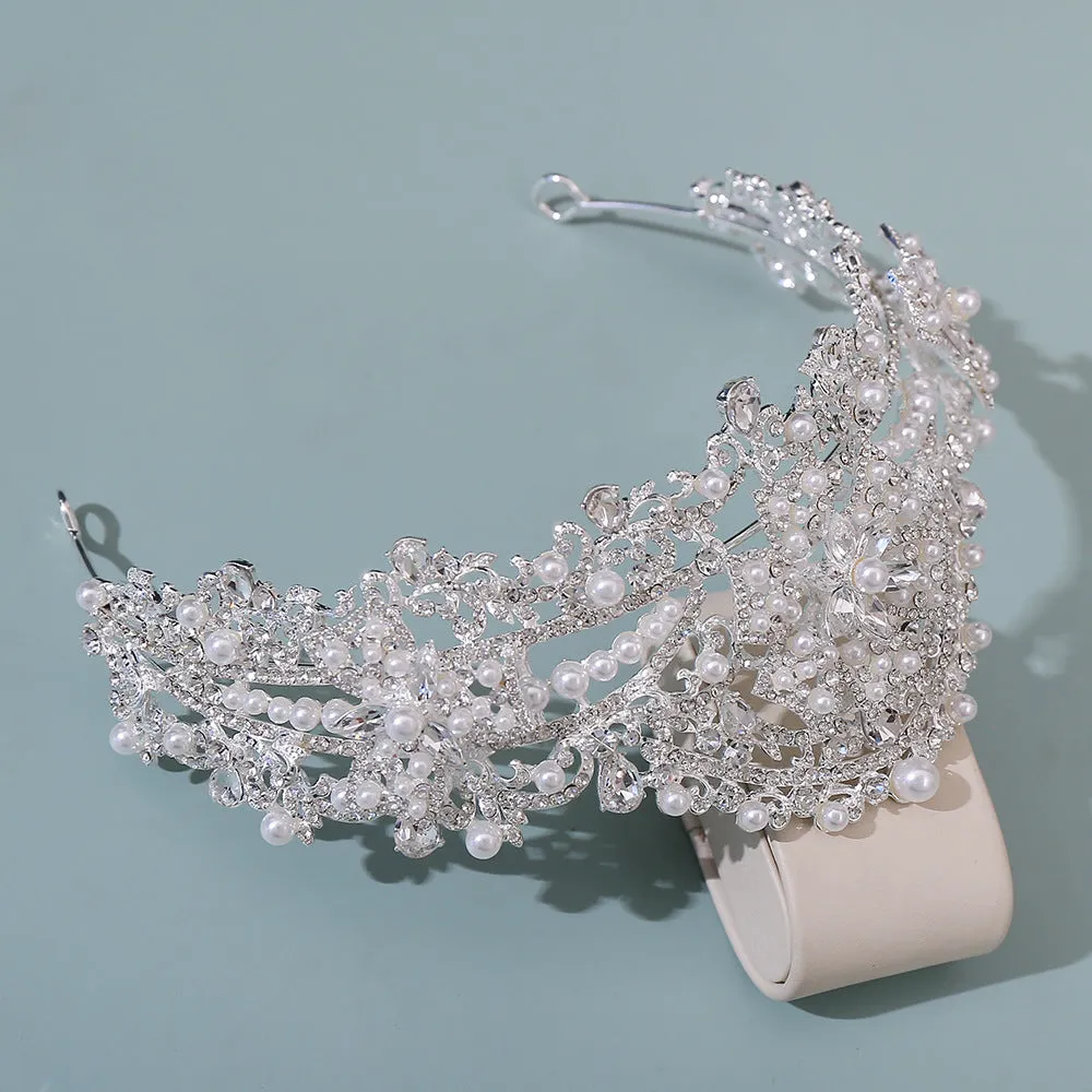New Princess Crown Birthday Adult Crystal Tiara High-end Bridal Wedding Headwear Internet Celebrity Diamond Crown