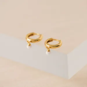 Opal 11mm Huggie Drop Hoop Earrings