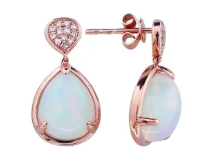OPAL AND DIAMOND DROP EARRINGS