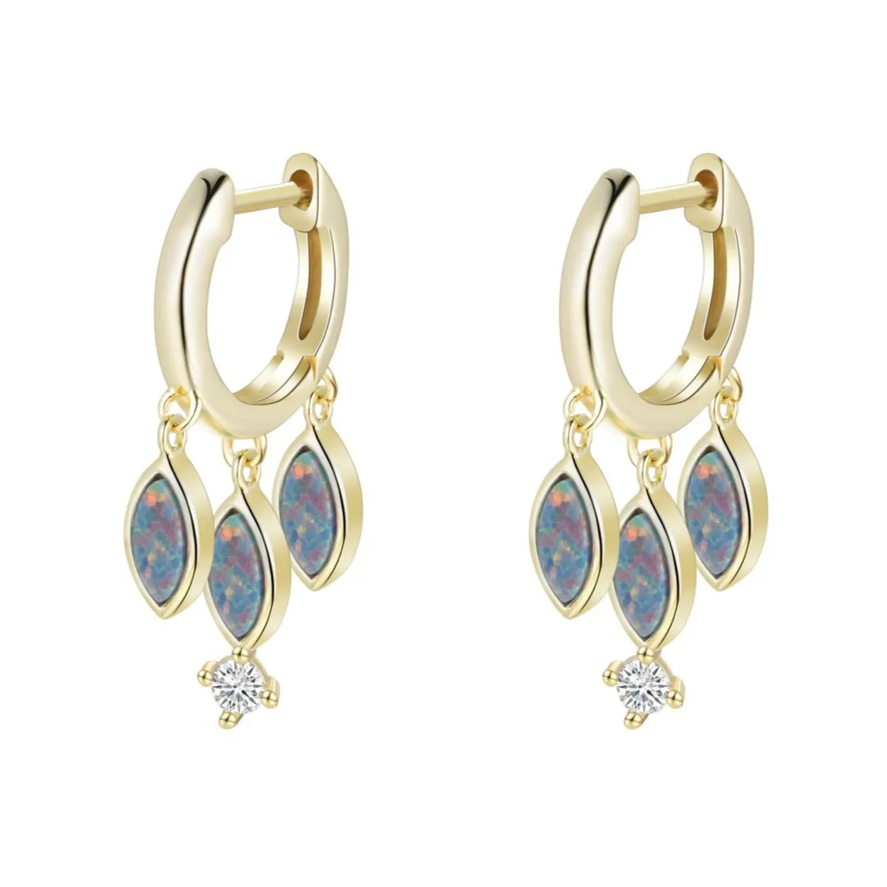 Opal Boho Shaker Huggie Earrings