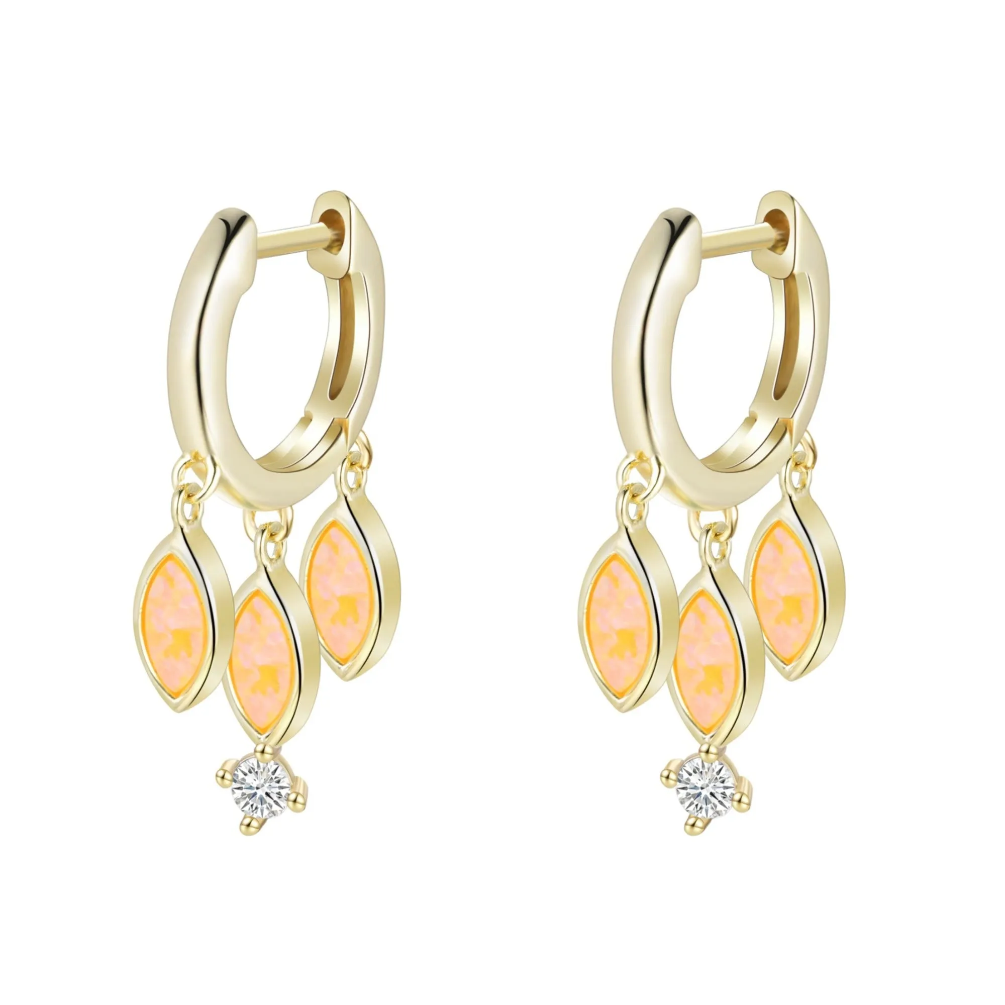 Opal Boho Shaker Huggie Earrings
