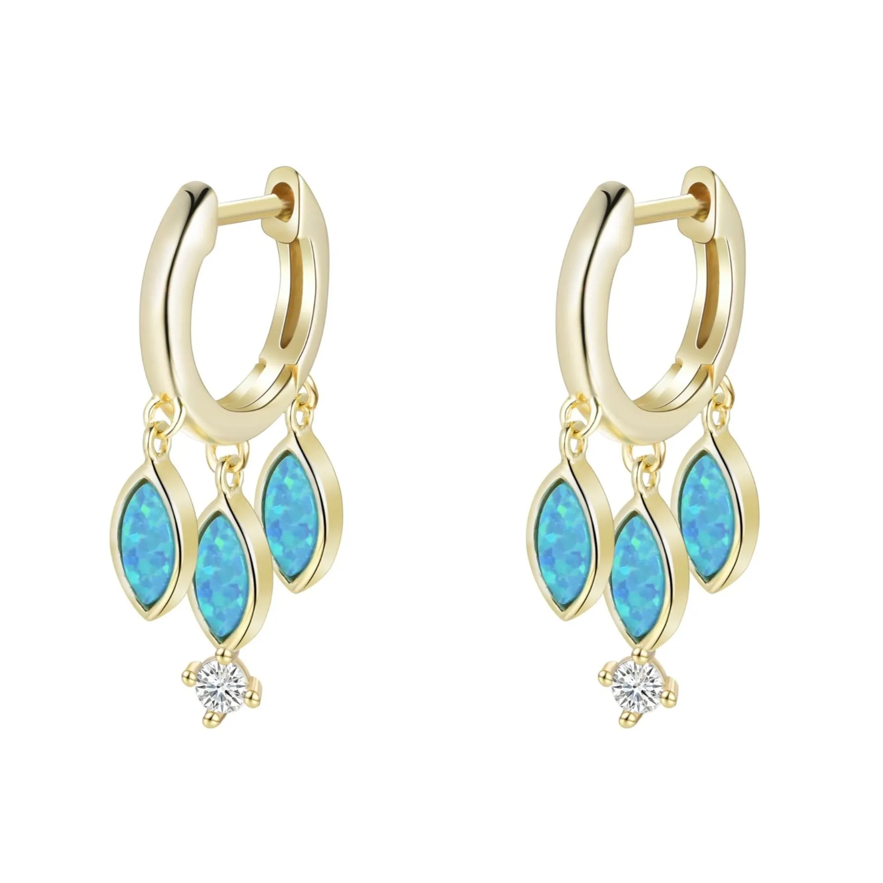 Opal Boho Shaker Huggie Earrings