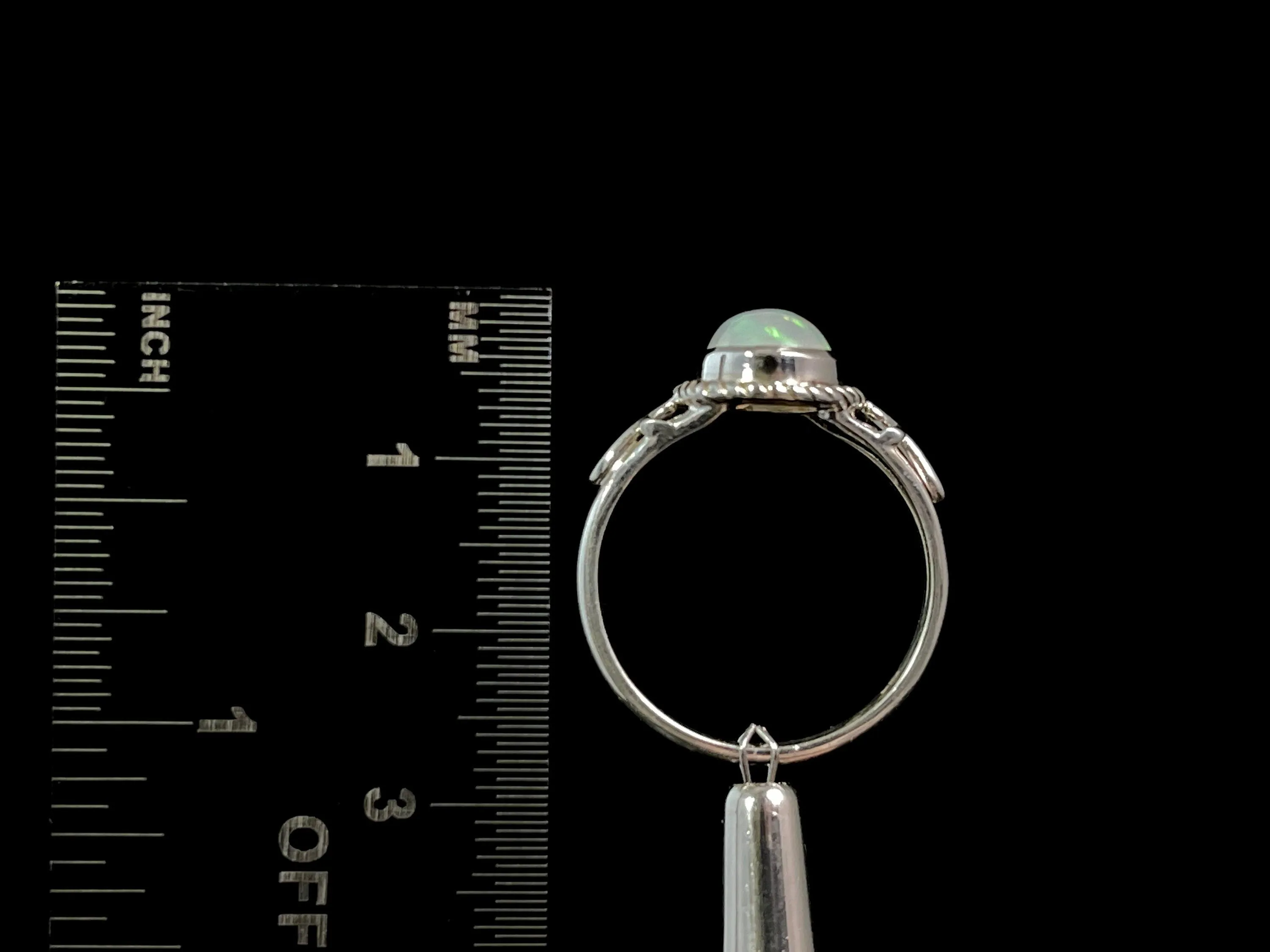OPAL RING - Sterling Silver, Size 9.5 - Ethiopian Opal Rings for Women, Bridal Jewelry, Welo Opal, 49173