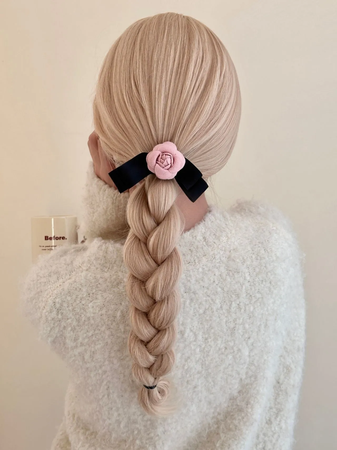 Pastel Pink Camelia Dream ribbon hairpin