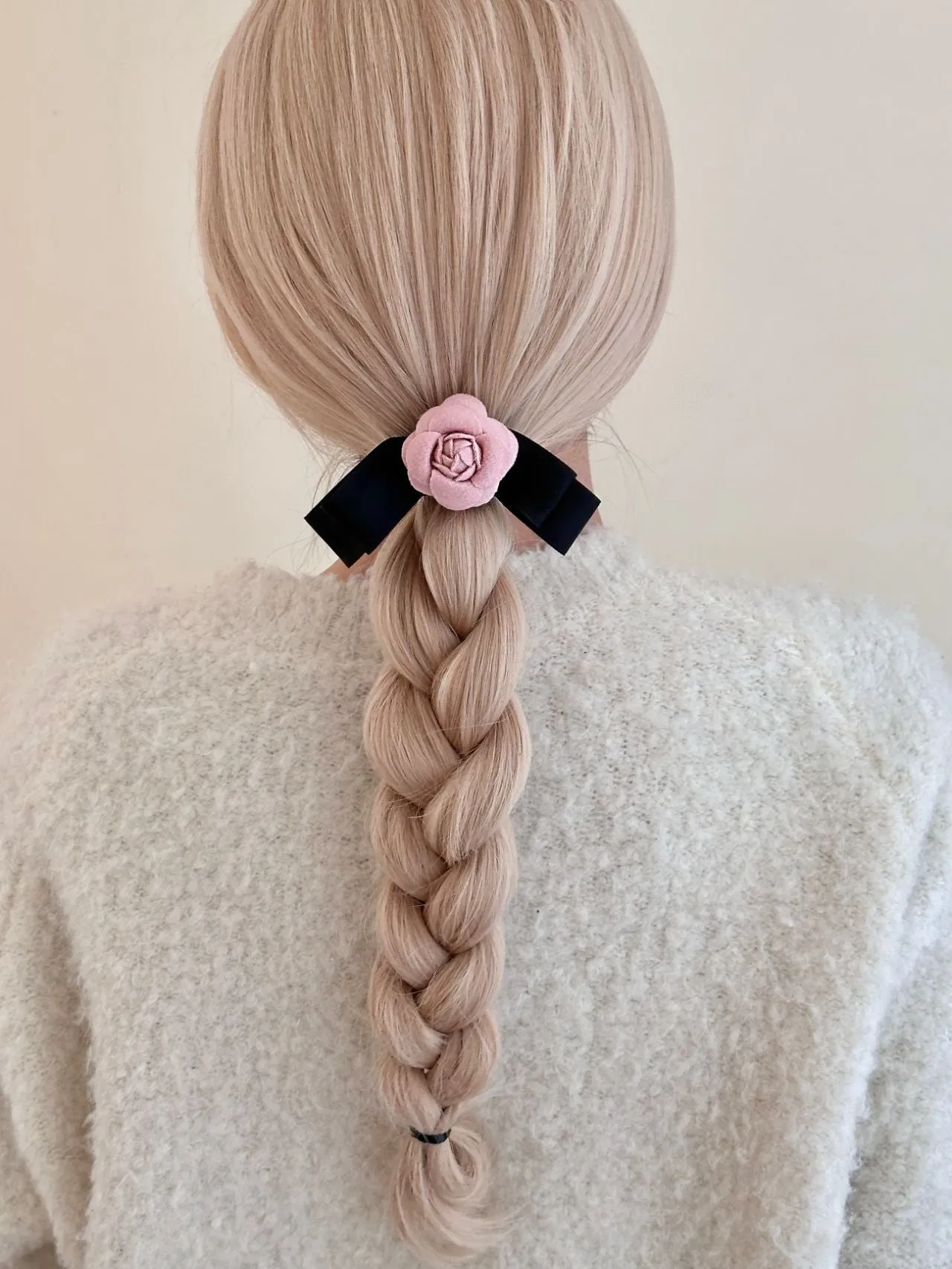 Pastel Pink Camelia Dream ribbon hairpin