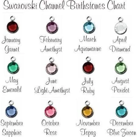 Personalized Name Disc Necklace with Birthstones