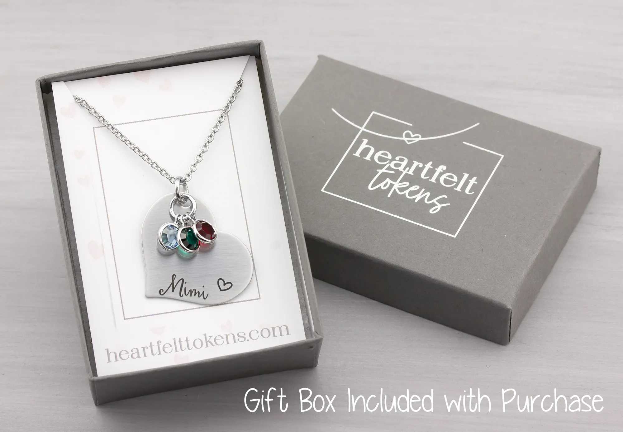 Personalized Name Disc Necklace with Birthstones