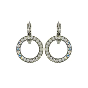 Petite Open Circle Leverback Earrings in "On a Clear Day"- Antique Silver