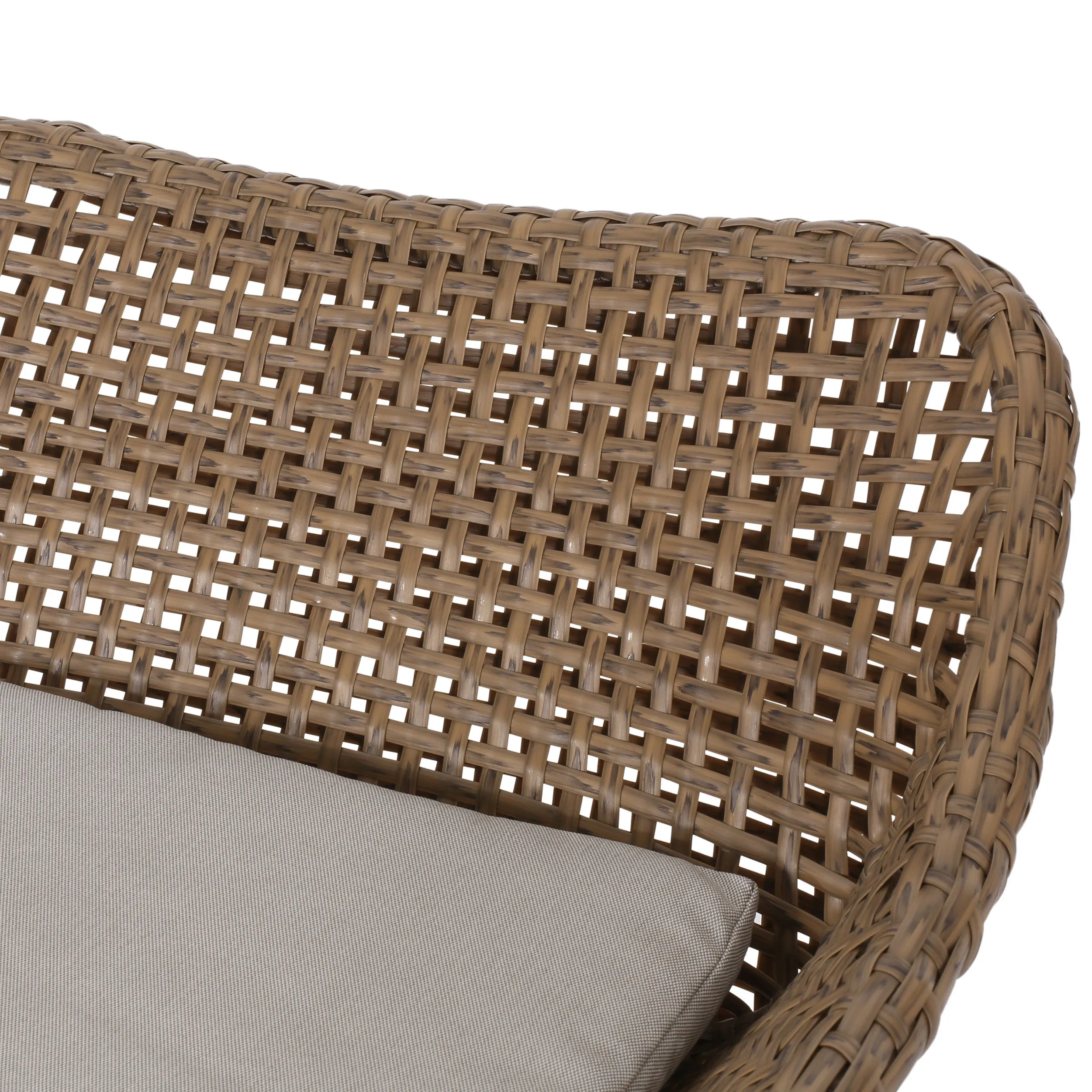 Pondway Outdoor Wicker and Iron Barstools with Cushion, Set of 4