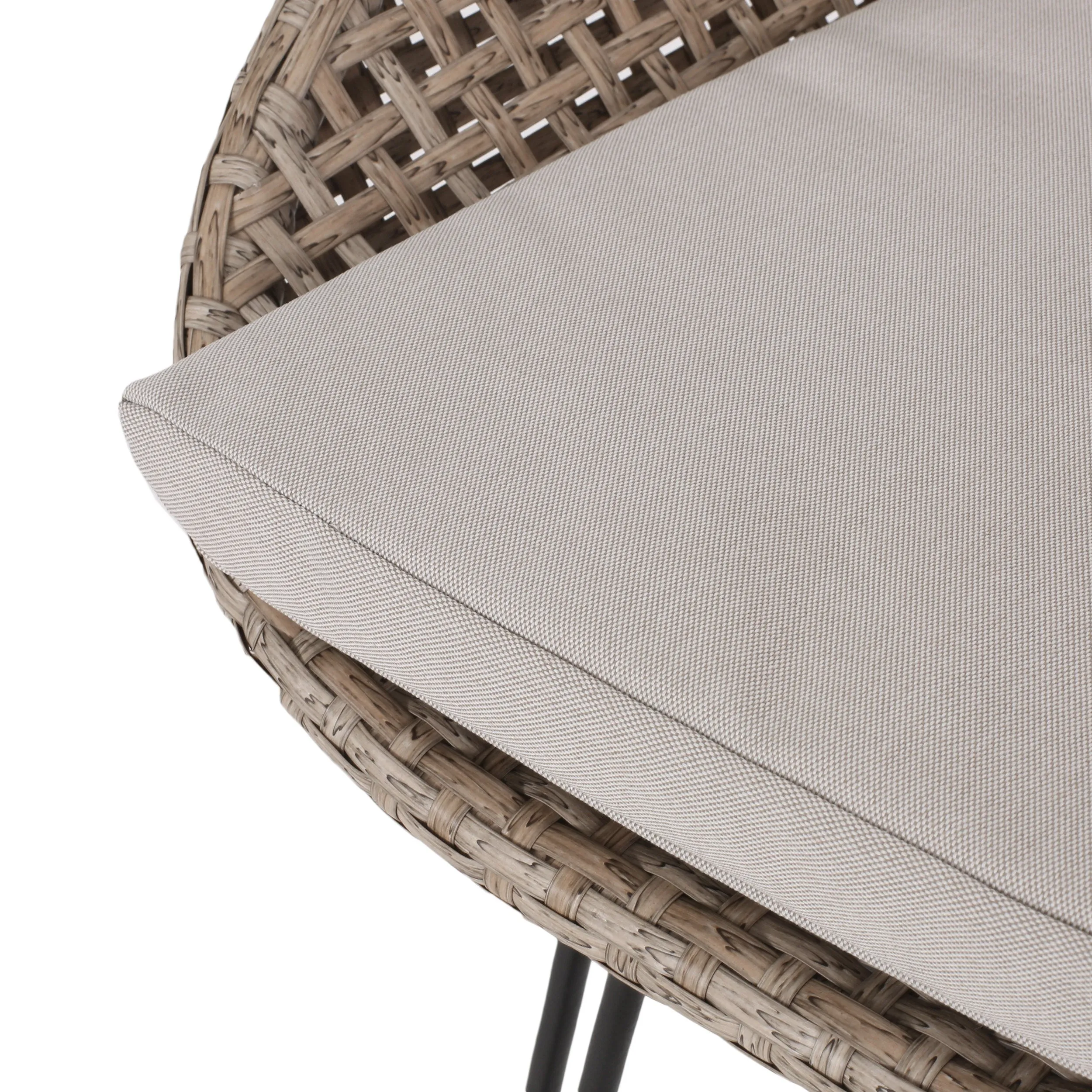 Pondway Outdoor Wicker and Iron Barstools with Cushion, Set of 4
