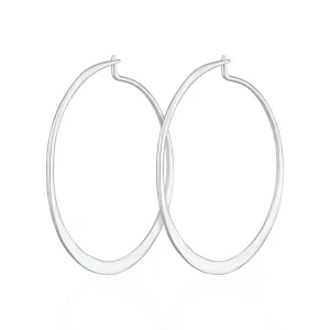 Silver Flat Hoop Earrings