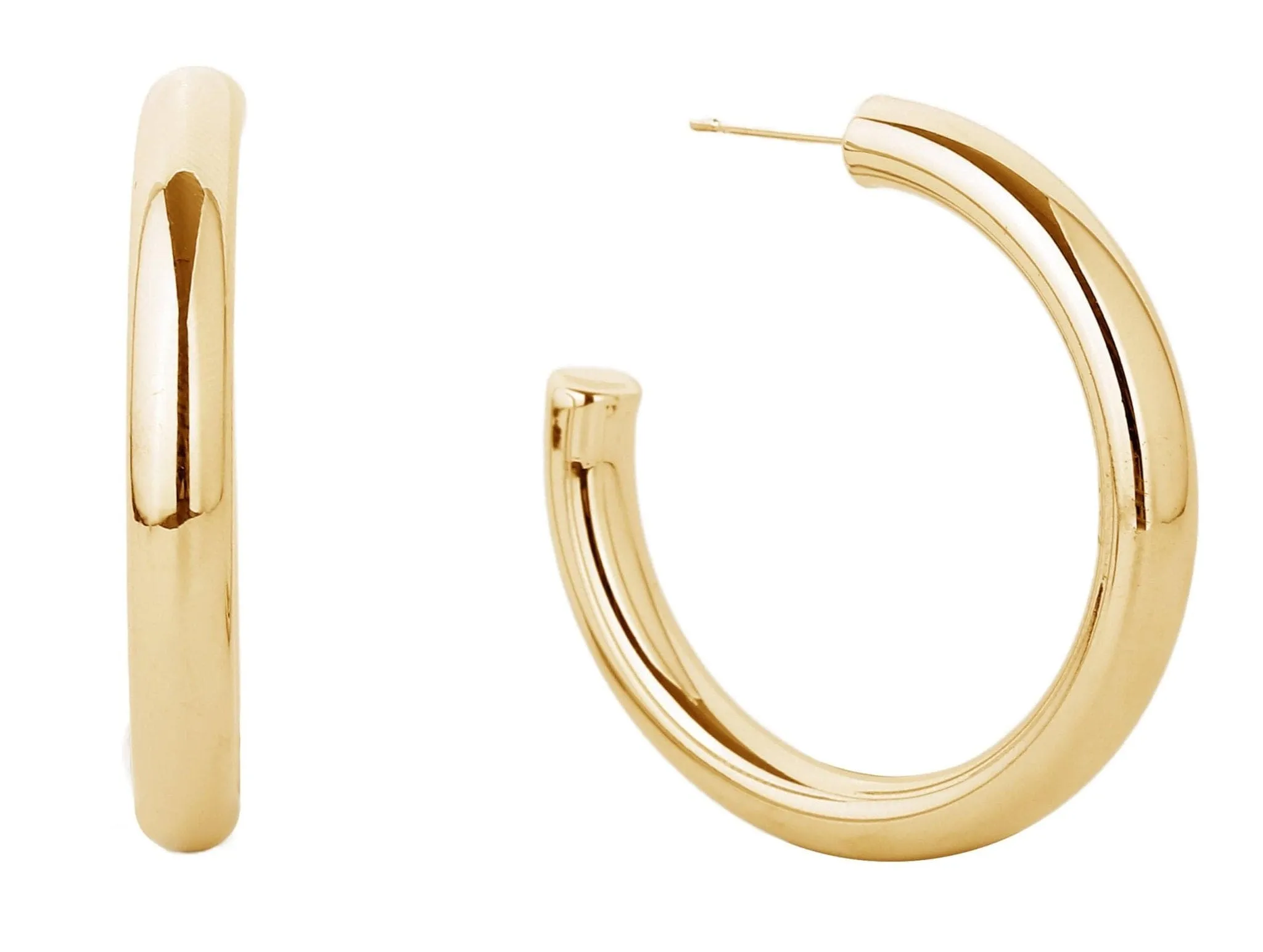 SJE310013 14K Metal Post Hoop Earrings