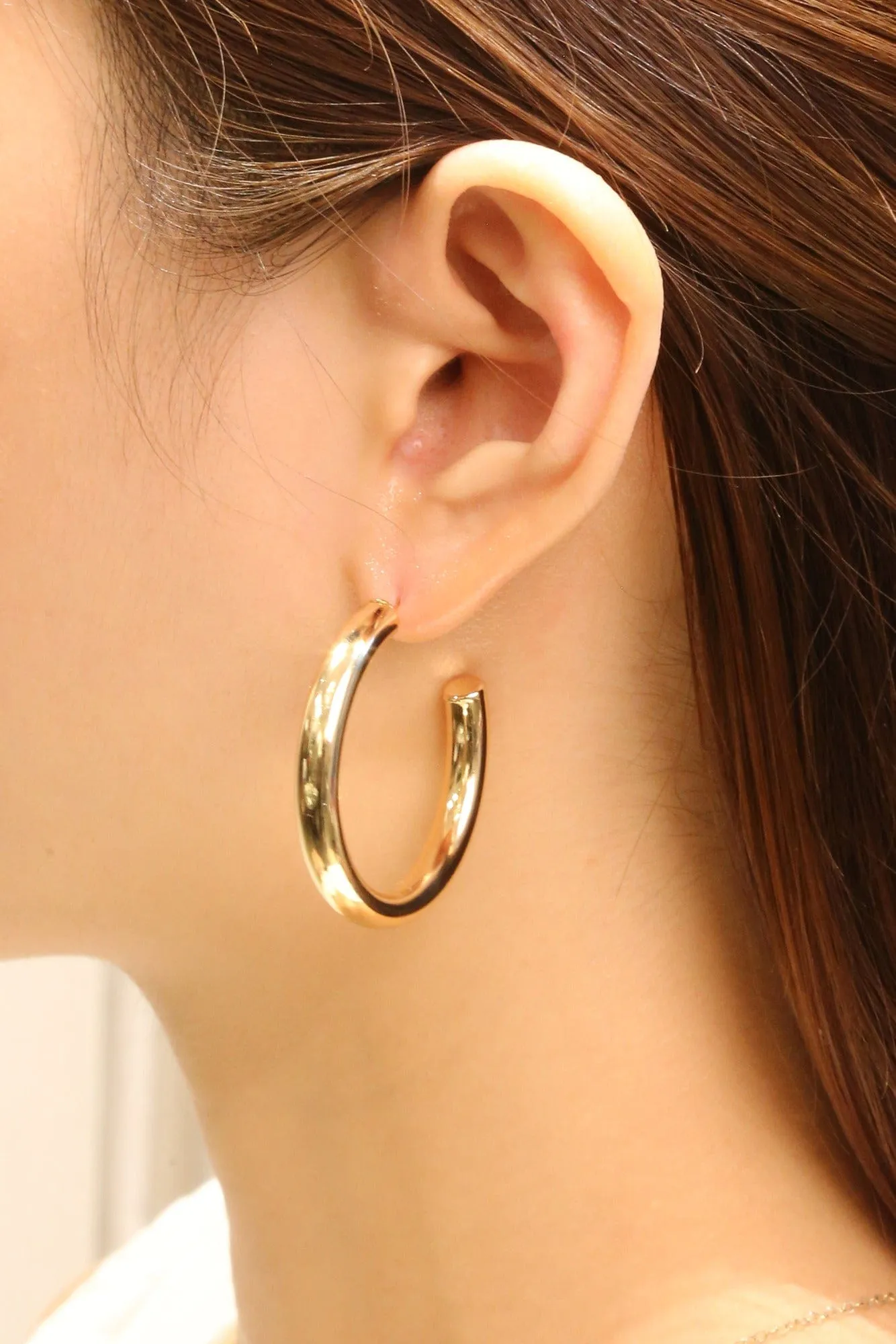 SJE310013 14K Metal Post Hoop Earrings