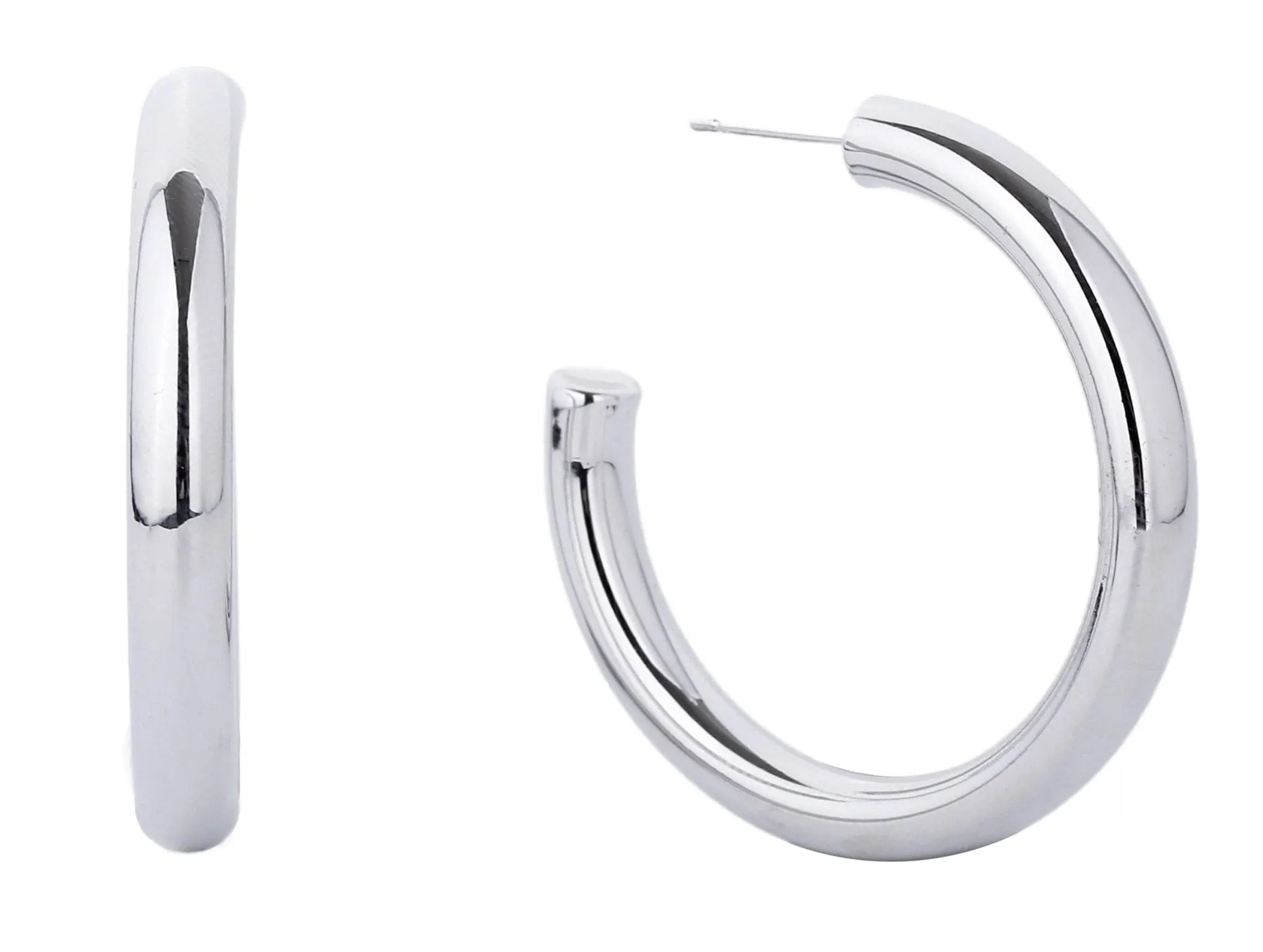SJE310013 14K Metal Post Hoop Earrings