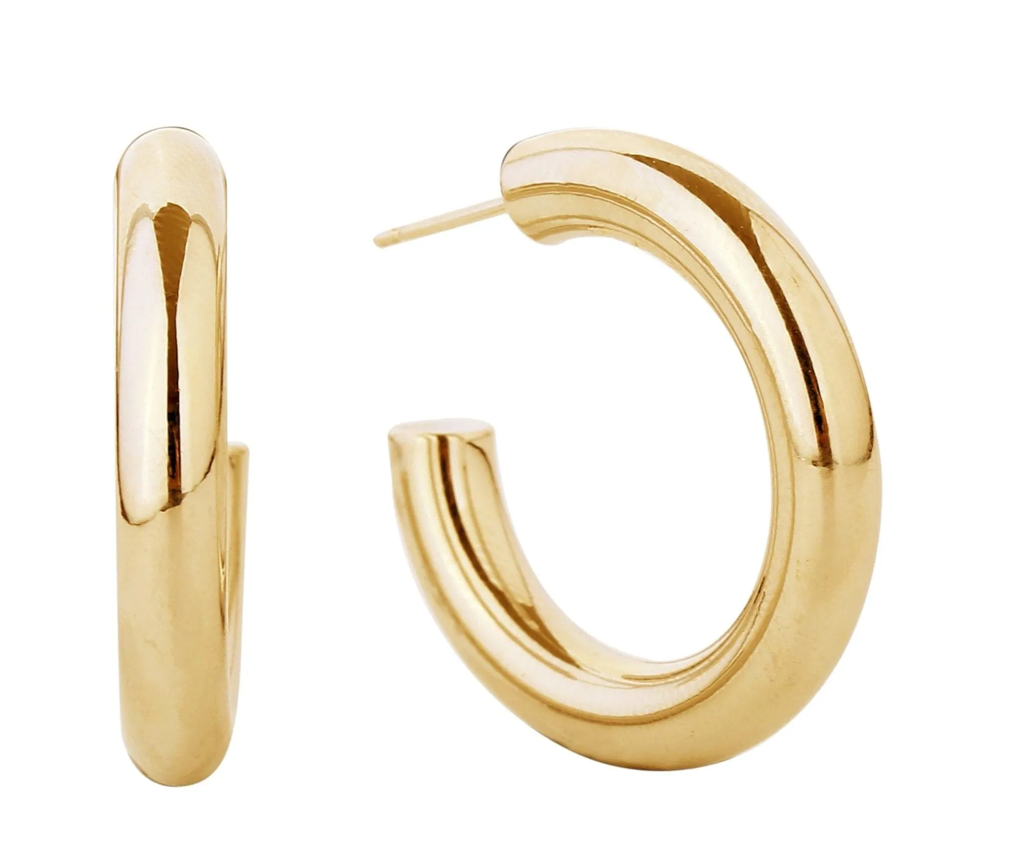 SJE310013 14K Metal Post Hoop Earrings