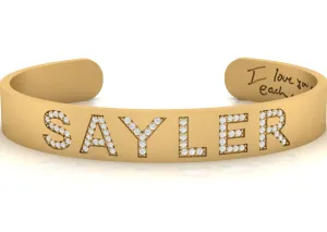 Small Diamond Initial Cuff