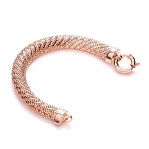 Sterling Silver & Rose Gold Vermeil Large Twist Mesh Bracelet