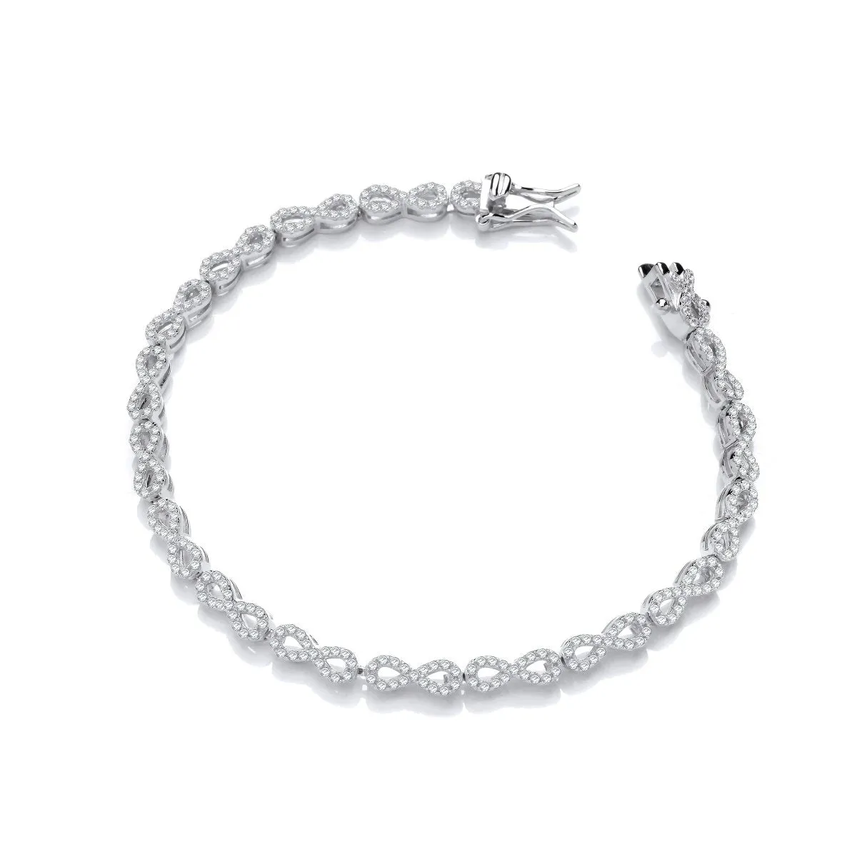 Sterling Silver CZ Infinity Bracelet