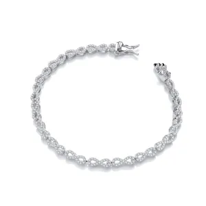 Sterling Silver CZ Infinity Bracelet