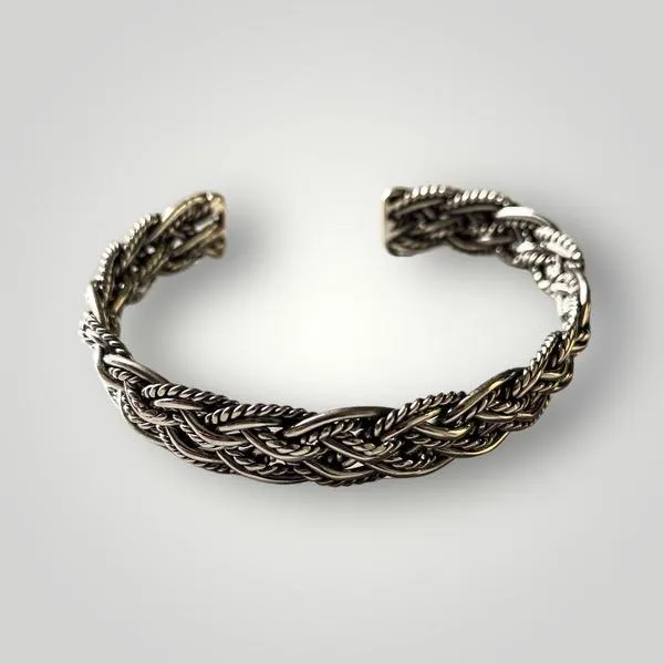 Sterling Silver Weaved Cuff bangle (PG22)