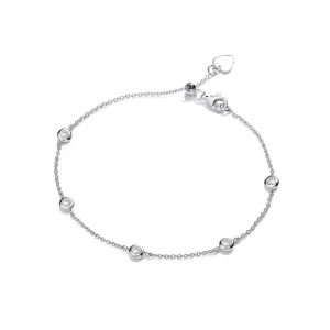 Studded Silver and Cubic Zirconia Bracelet