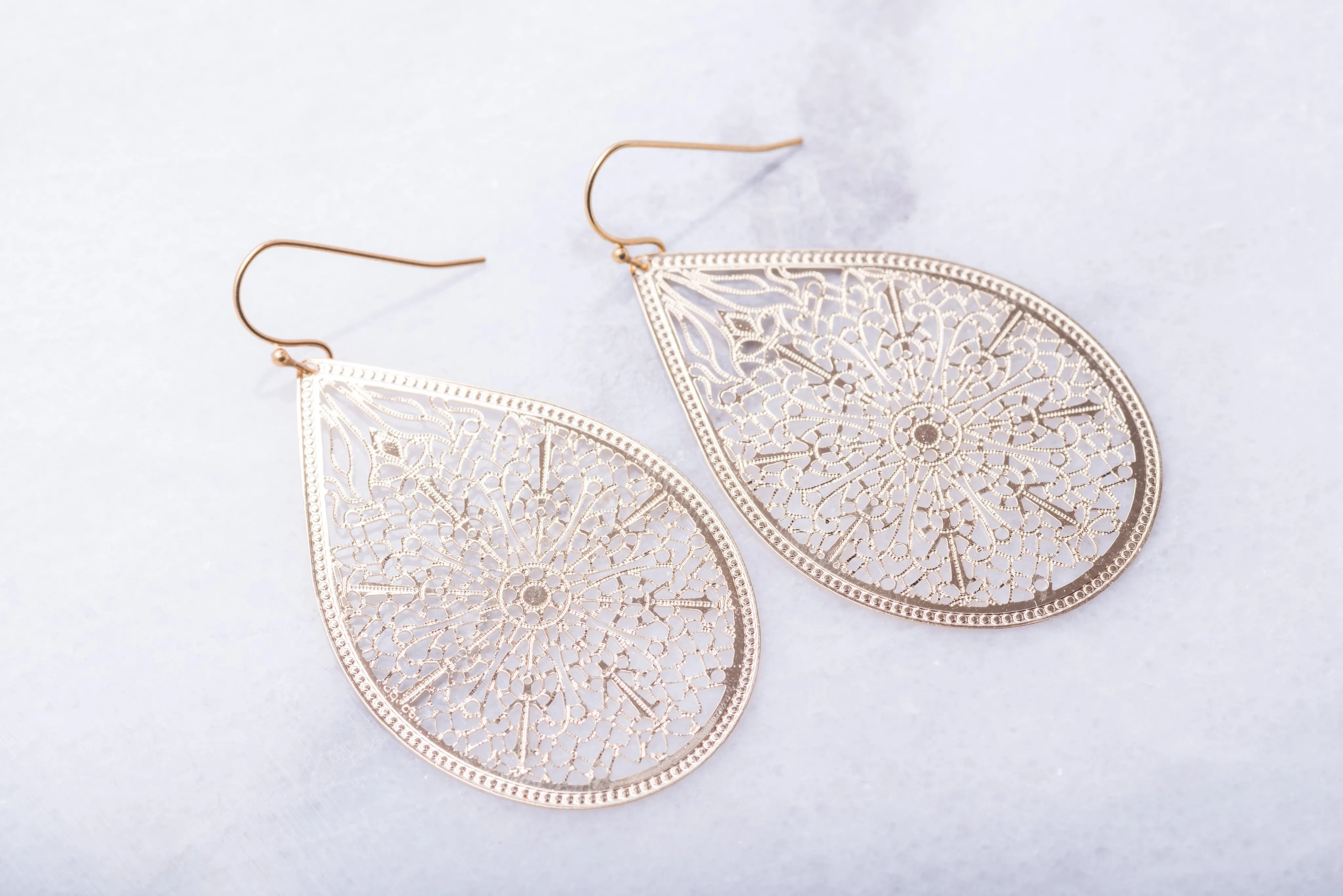 Teardrop Filigree Earrings