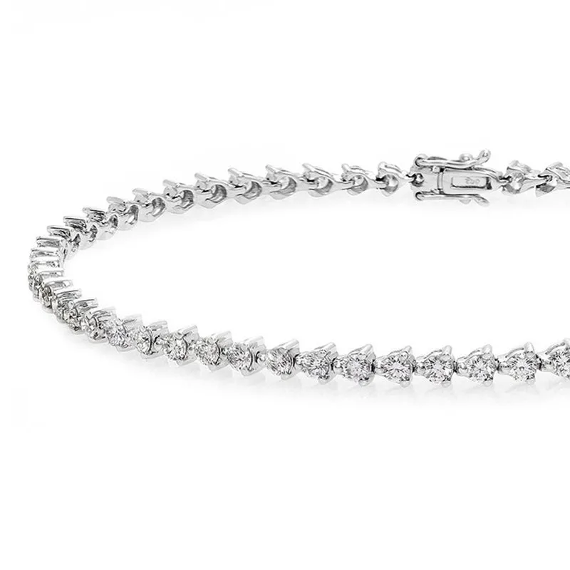 Tennis Bracelet with Round Brilliant Cut Diamond (1.00 cttw) in 18K White Gold