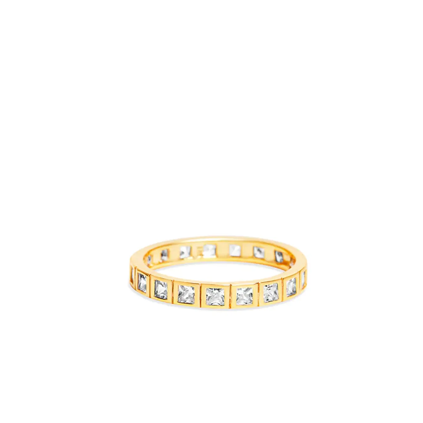 THE BEZELED PRINCESS CUT ETERNITY BAND