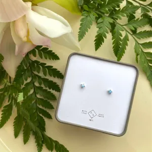 Tiny Dancer Ocean Opal Silver Stud Earrings