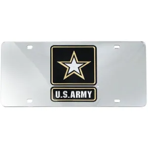 U.S. Army Star Mirrored Inlaid Plastic License Plate