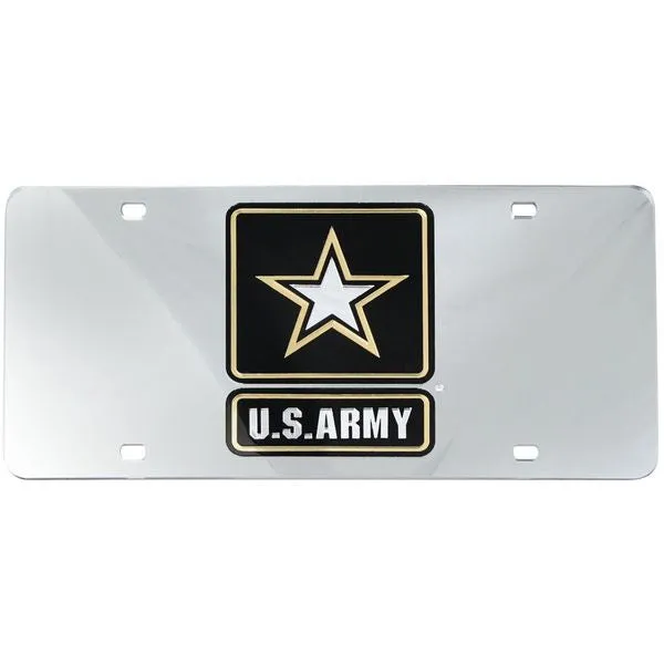 U.S. Army Star Mirrored Inlaid Plastic License Plate