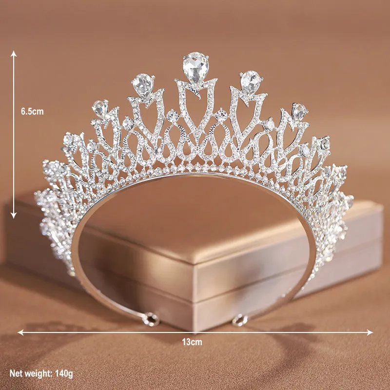 Wedding Crown Bridal Tiara Necklace Three-piece Luxurious Women's High-end Crown