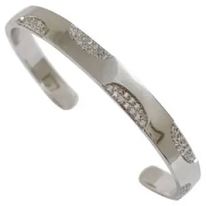 White Gold Polka Dot Diamond Cuff Bracelet