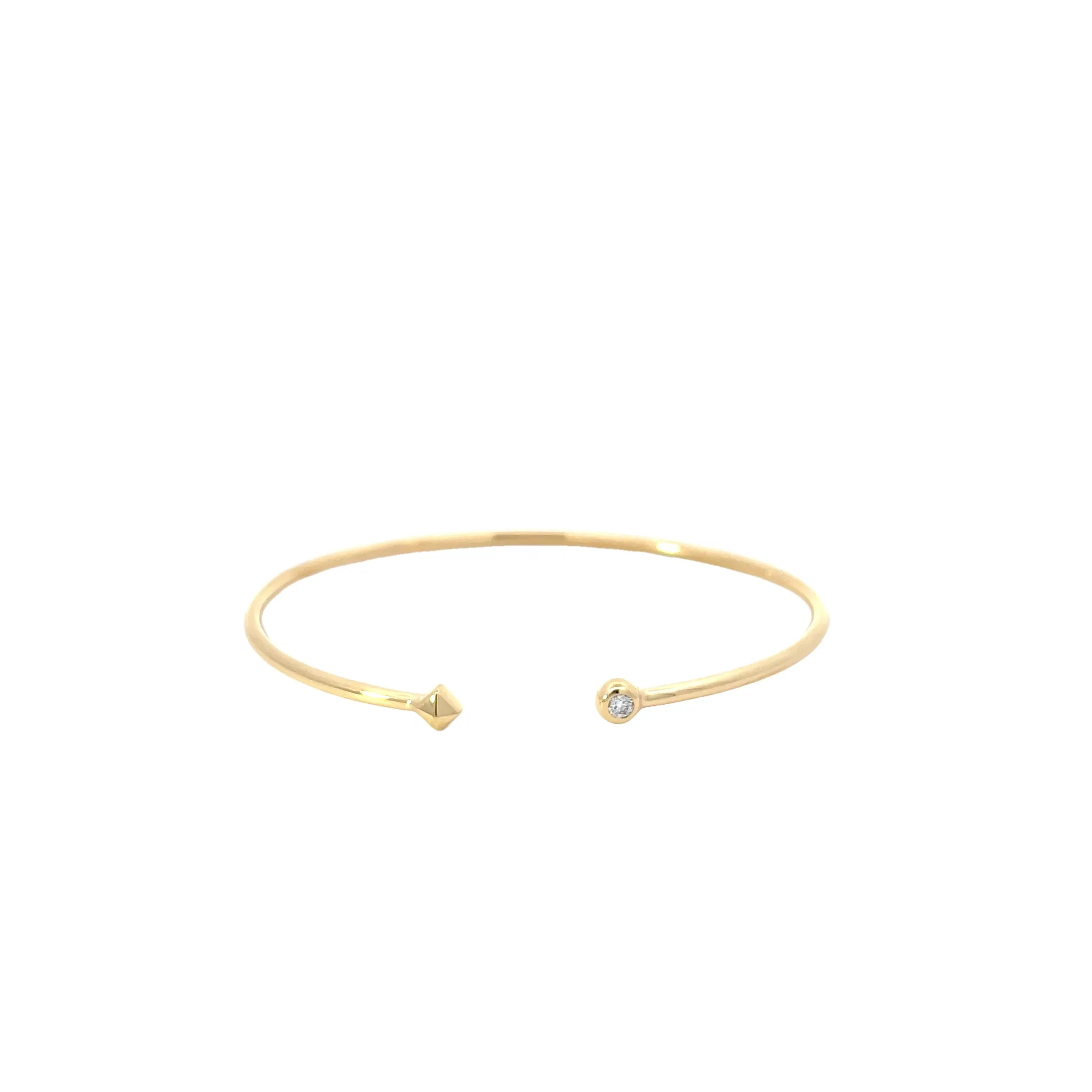 Yellow Modern Electrum Diamond Cuff Bracelet