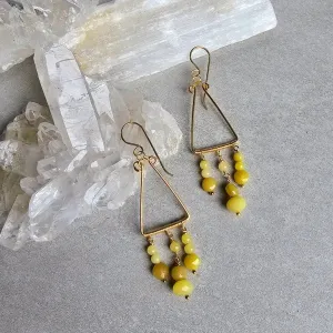 Yellow Opal "Fringe" Earrings #1494