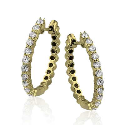 ZE297 Hoop Earring in 14k Gold with Diamonds